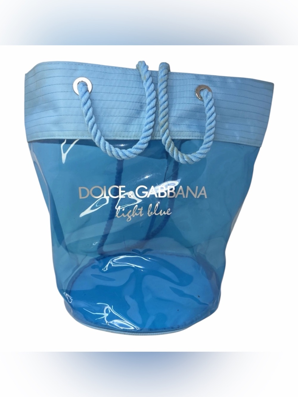 Dolce & Gabbana Light Blue Transparent Tote with Rope Handles